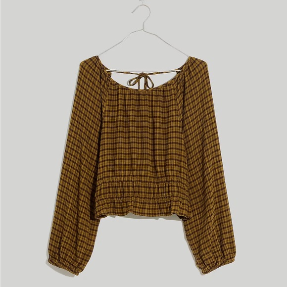 Tie-Back Cutout Top in Plaid - Picture 4 of 8